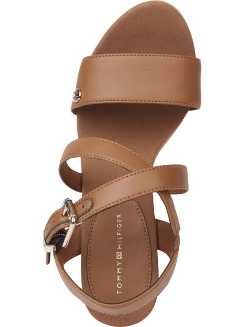 Sandalias de cuero con cuña alta