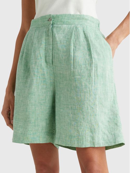 Shorts fruncidos en lino