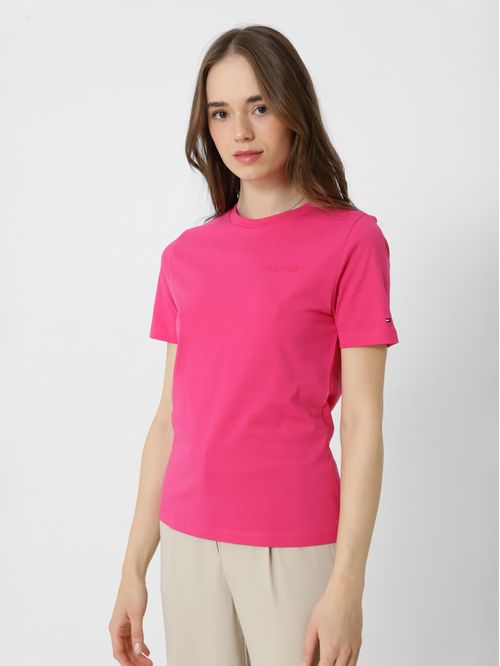 T-shirt slim con logo inscrito