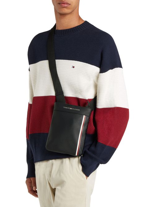 Bolso cruzado pequeño de piqué texturizado