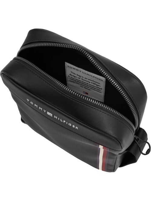 Bolso reporter pequeño de piqué texturizado