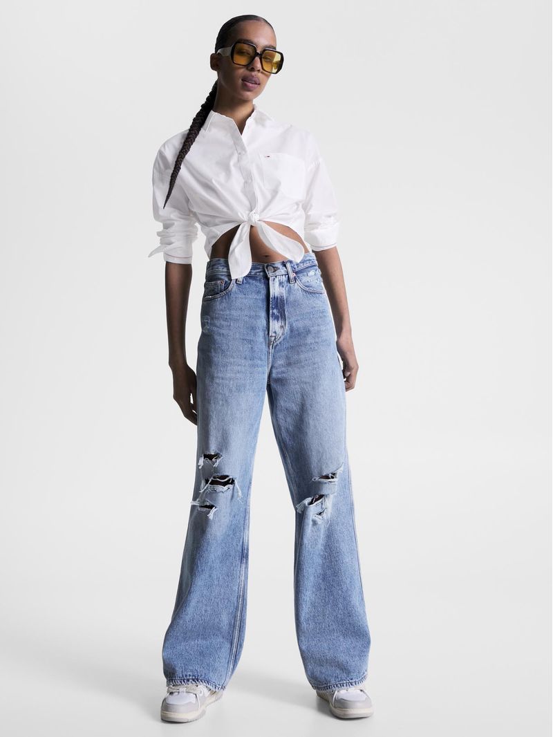Camisa-cropped-de-popelin-con-nudo