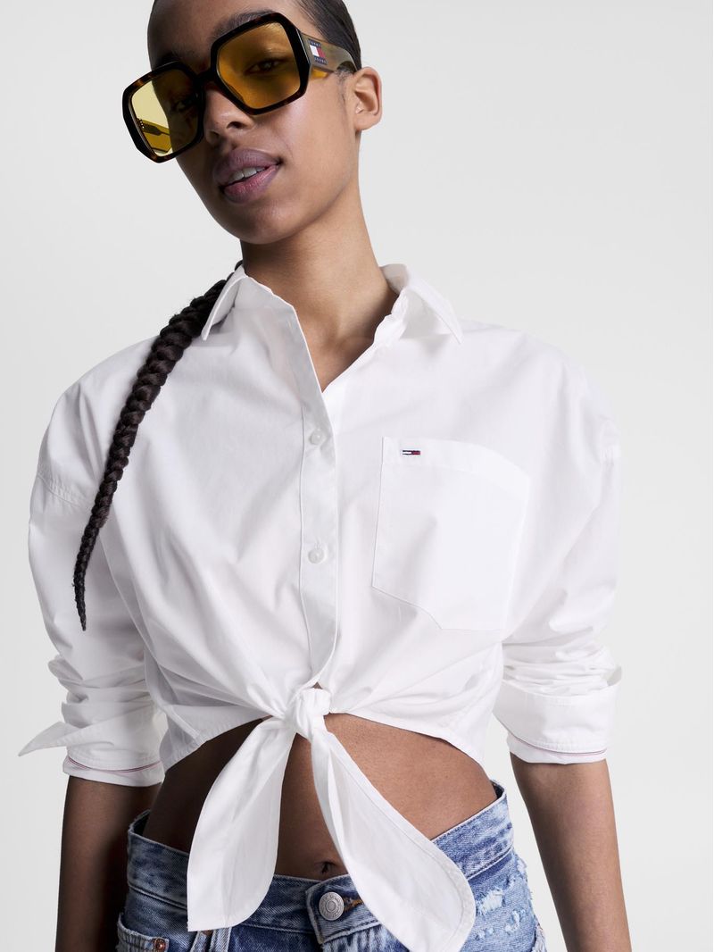 Camisa-cropped-de-popelin-con-nudo