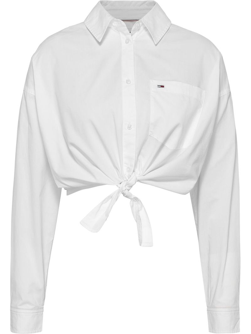 Camisa-cropped-de-popelin-con-nudo