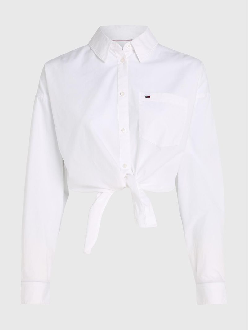 Camisa-cropped-de-popelin-con-nudo