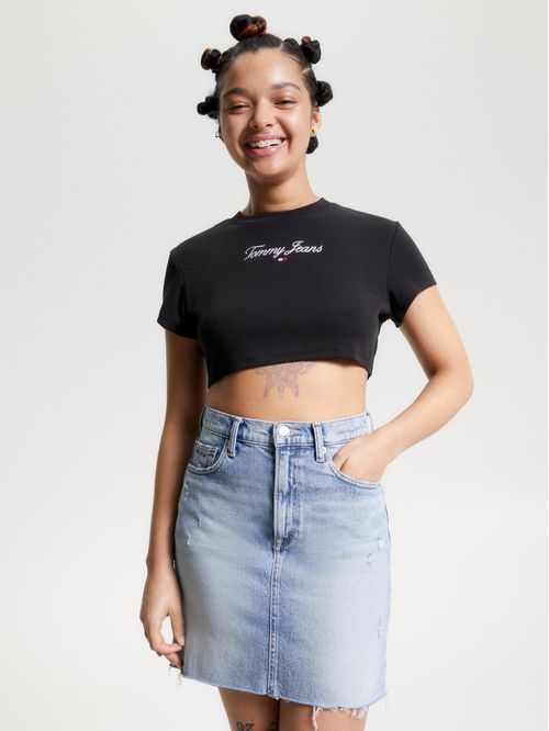 T-shirt Essential de corte supercropped