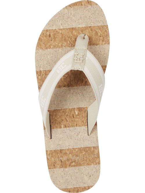 Chancletas de textil trenzado con monogramas