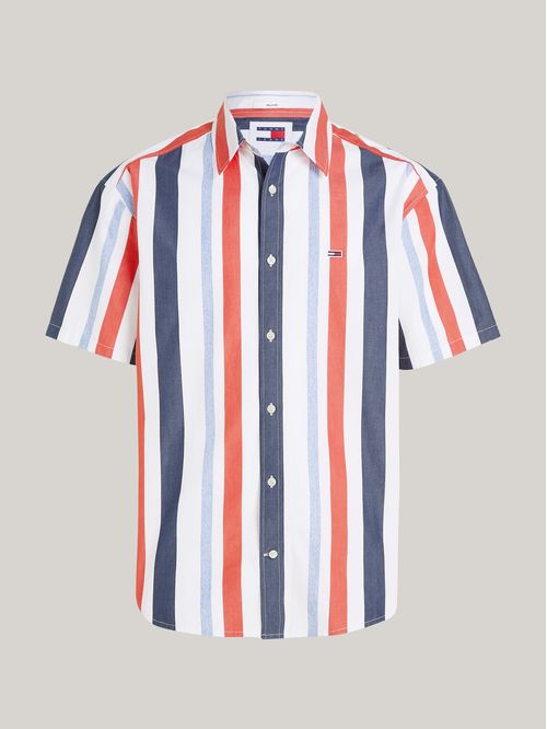 Camisa amplia de manga corta con rayas