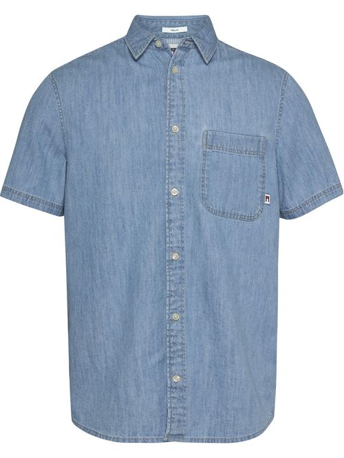 Camisa denim manga corta