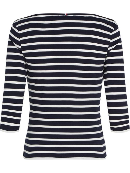 Camiseta de cuello barco y manga tres cuartos