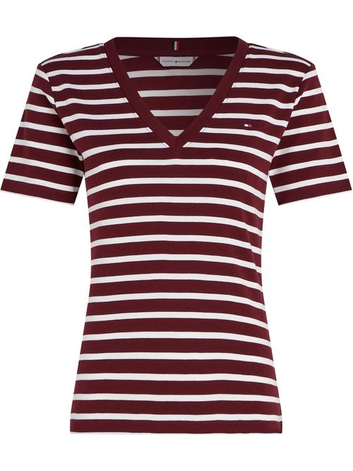 Camiseta de rayas con cuello en V