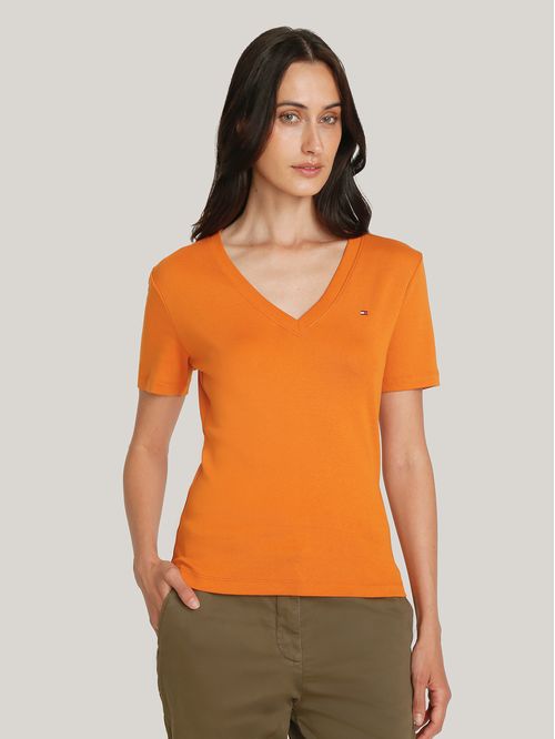 Camiseta de rayas con cuello en V