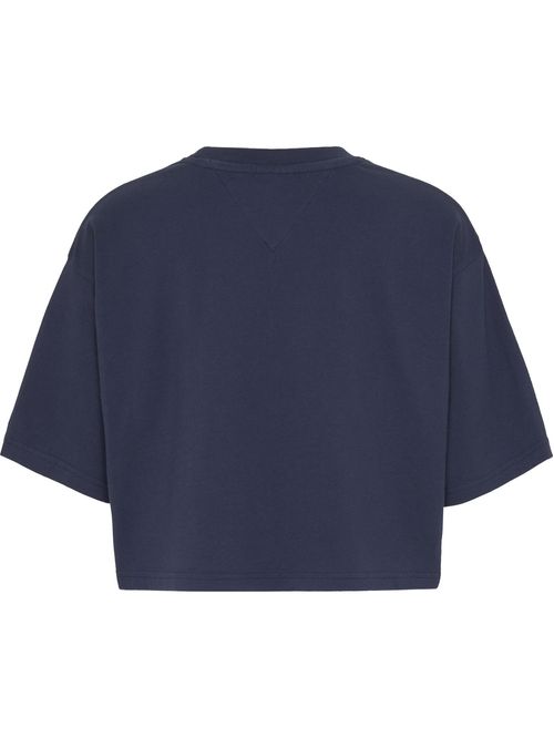 Camiseta universitaria de corte cropped