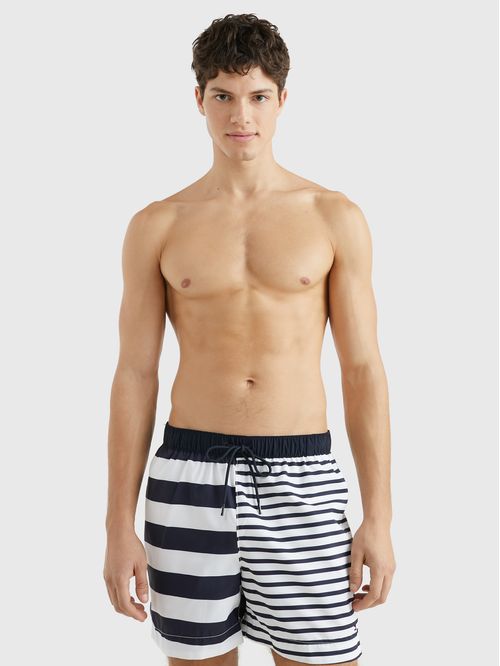 Pantaloneta de baño a cuadros de medio largo Essential