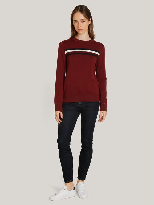 Suéter con cinta distintiva y logo