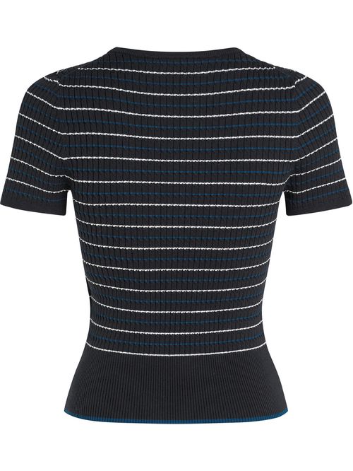 Suéter de manga corta con diseño de rayas