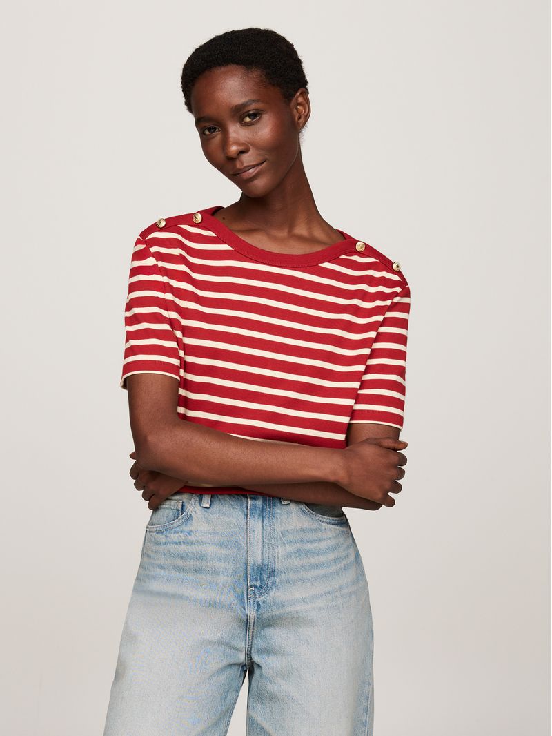 T-shirt-amplia-de-rayas-con-cuello-barco