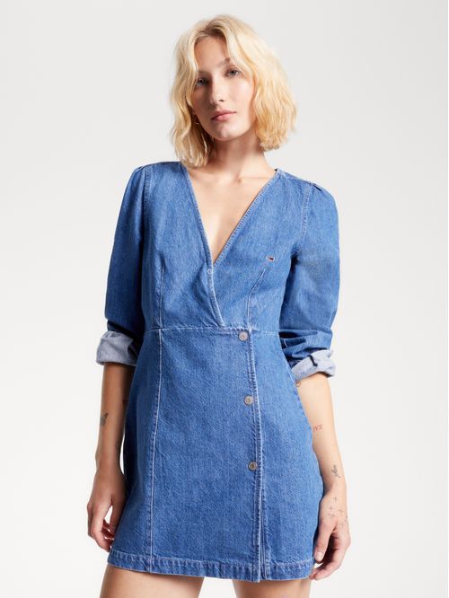 Vestido cruzado con cuello en v