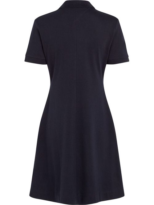 Vestido tipo polo de rayas con pliegue abierta