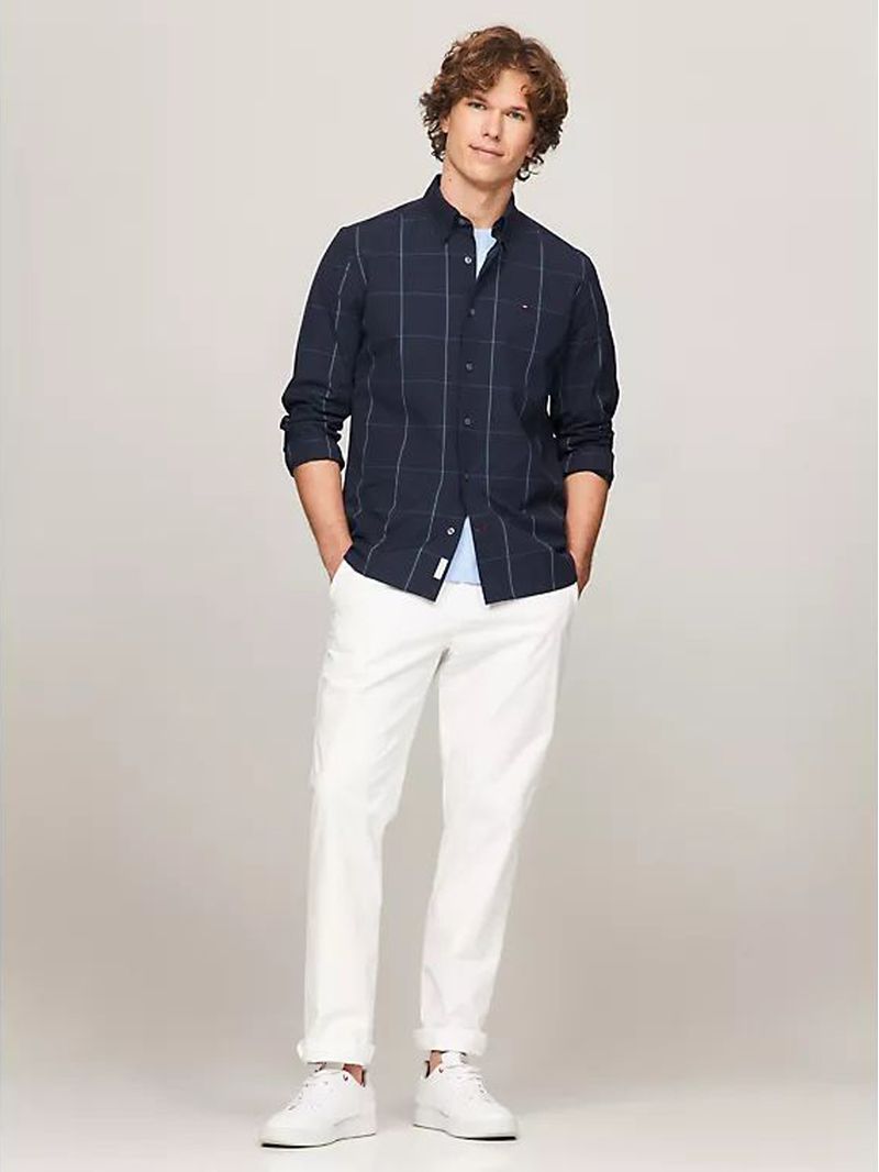 Camisa-de-cuadros-windowpane-con-logo