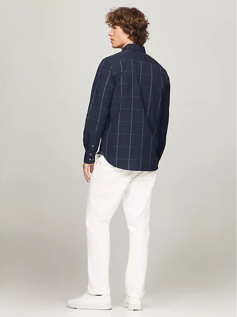 Camisa-de-cuadros-windowpane-con-logo