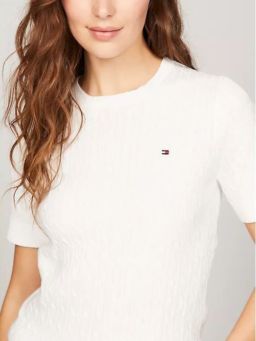 Suéter Cable manga corta con logo