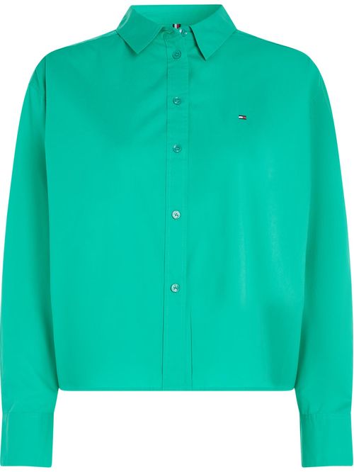 Camisa tipo cropped con logo bordado