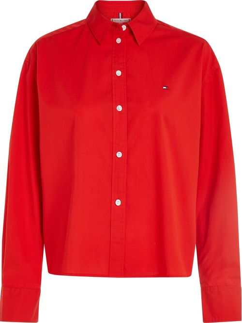 Camisa tipo cropped con logo bordado