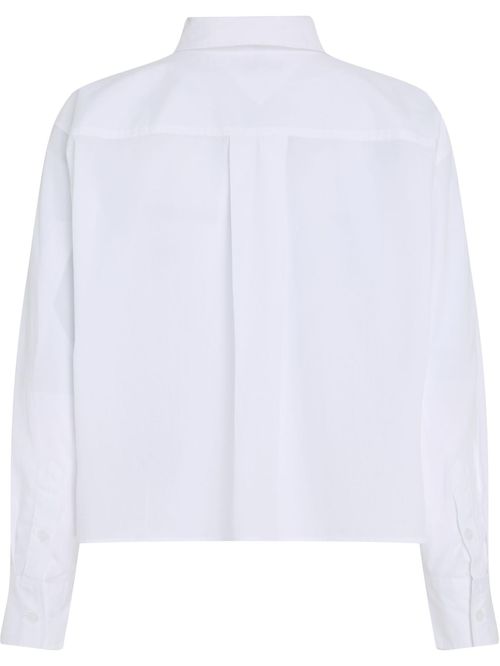 Camisa tipo cropped con logo bordado