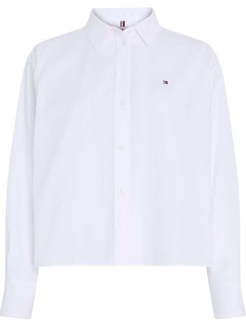 Camisa tipo cropped con logo bordado