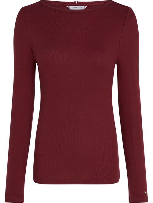 Camiseta slim acanalada de manga larga