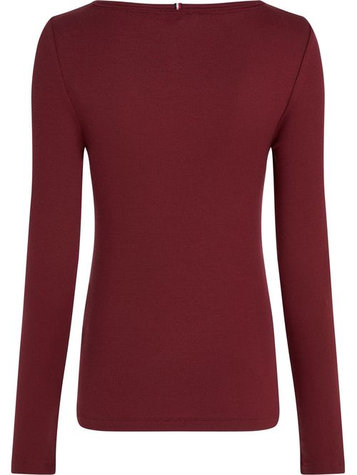 Camiseta slim acanalada de manga larga