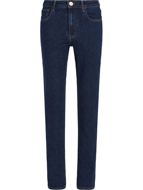 Jeans rectos slim de talle alto