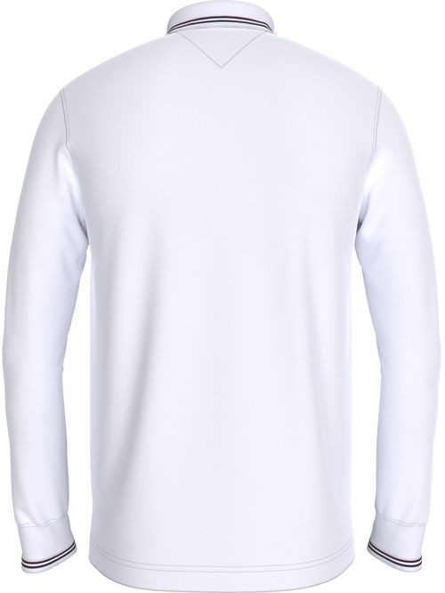 Polo de manga larga ribeteado con corte slim