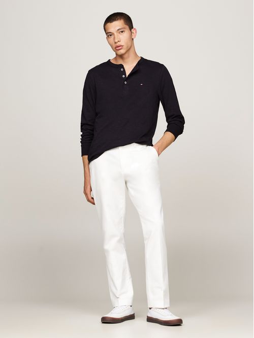 T-shirt de manga larga con cuello Henley