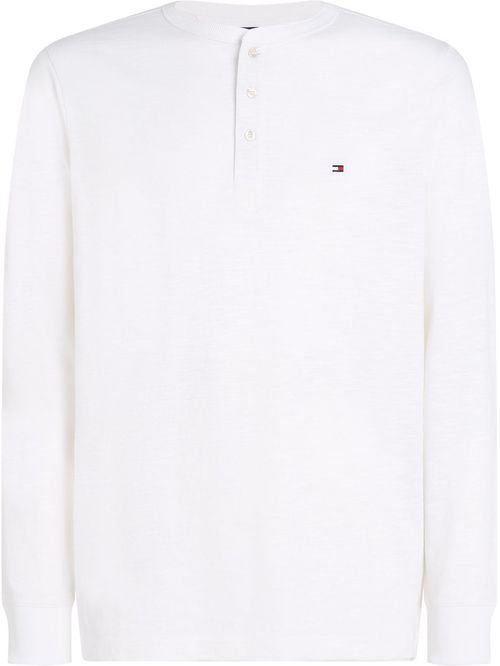 T-shirt de manga larga con cuello Henley