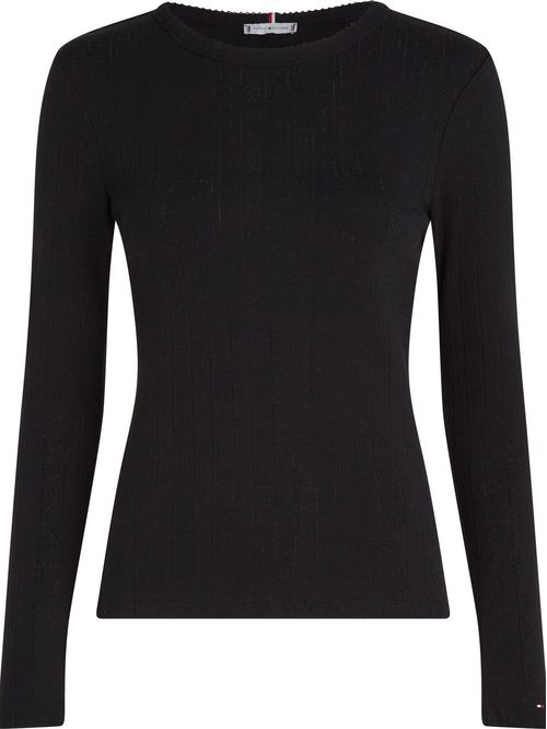 T-shirt de manga larga en punto Pointelle
