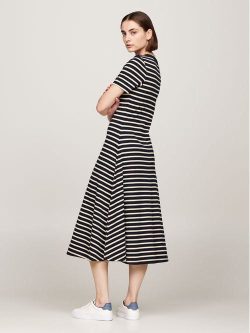 Vestido de rayas con logo