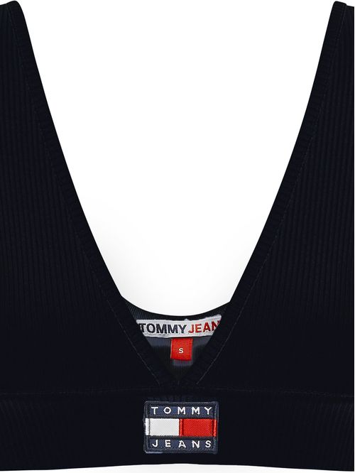 CROP TOP ACANALADO CON PARCHE DE TOMMY