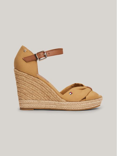 Sandalias de cuña alta con lazo