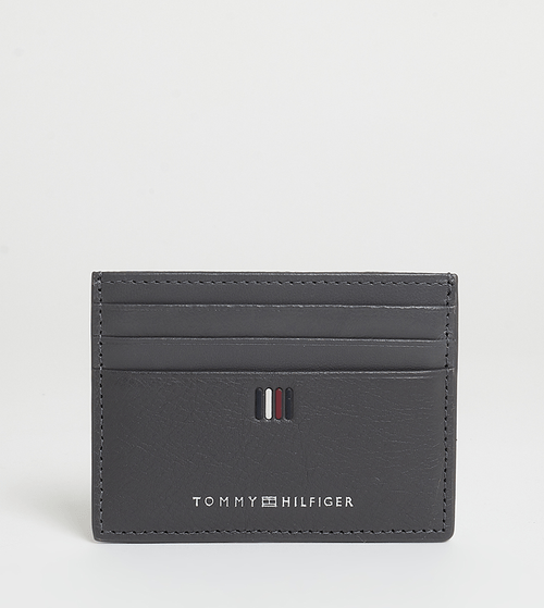 Tarjetero de cuero con logo